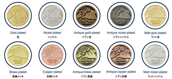 メッキ色見本(Plating Color Chart)